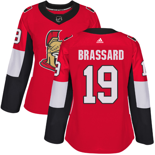 Adidas Ottawa Senators #19 Derick Brassard Red Home Authentic Women Stitched NHL Jersey->women nhl jersey->Women Jersey